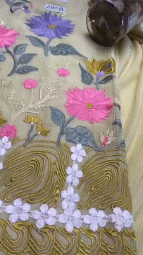 280B Cotton Yellow Suit Fabric/ CKC Cotton Bazaar