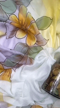 120A Chinon Jacquard Yellow Suit Fabric / CKC Phoolon Ka Ghar