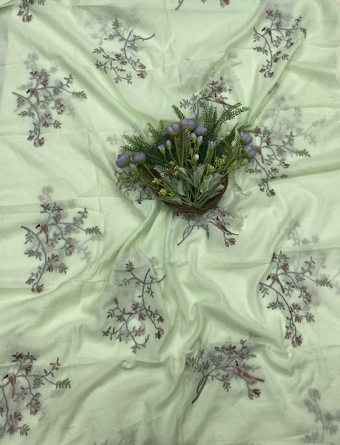 237A Mul Cotton Pista Green Suit Fabric/ CKC Mul Cotton