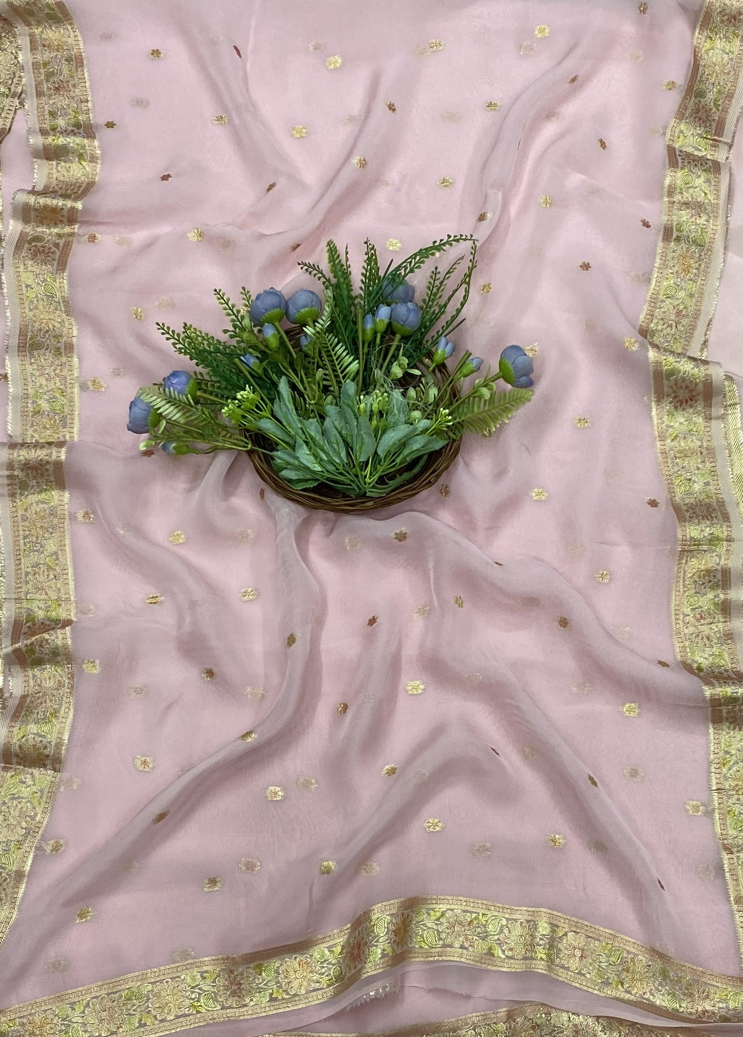 327B Organza Pink suits Fabric/ CKC Partywear Collection