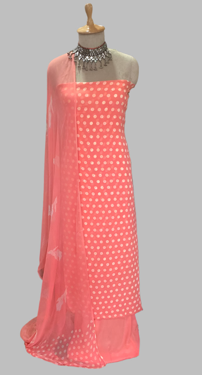 Georgette Polka Dot  Gajri Suit Fabric / Polka Story