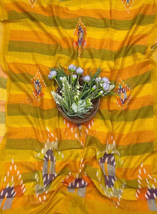 804D PURE MUL COTTON YELLOW SUIT FABRIC / CKC MUL COTTON SUITS