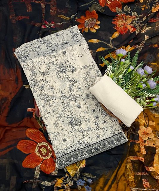 782D GEORGETTE OFF WHITE SUIT FABRIC / CKC GEORGETTE SUITS