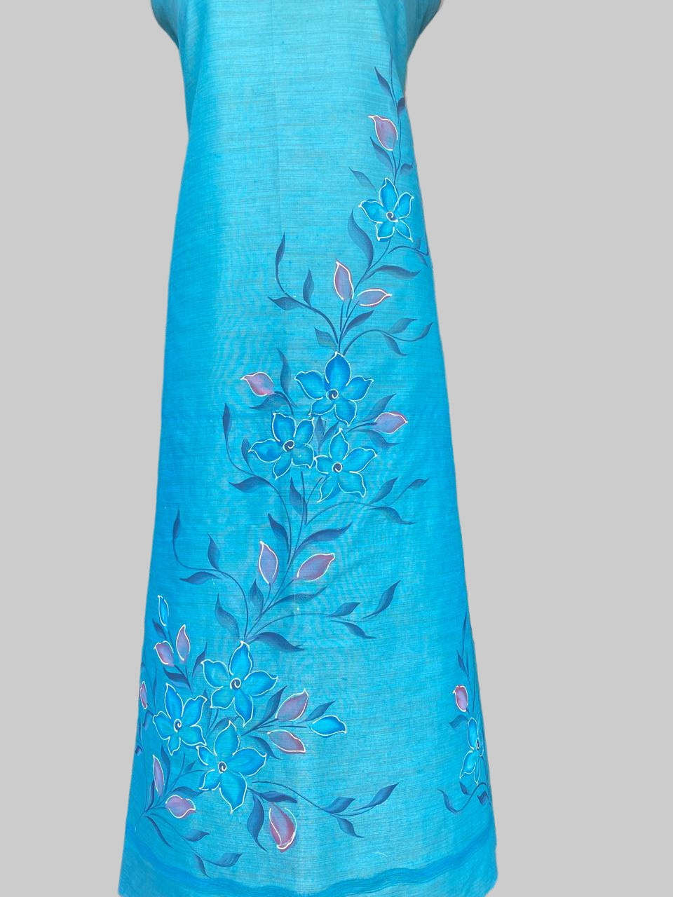 Tassar Cotton Blue Suit Fabric / Tassar Suits