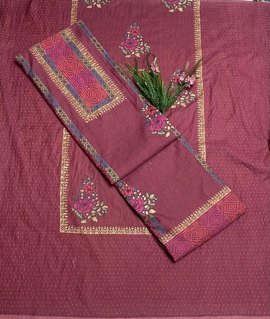 Mal Chanderi Dusty Blush Pink Suit Fabric / Festive Vibe