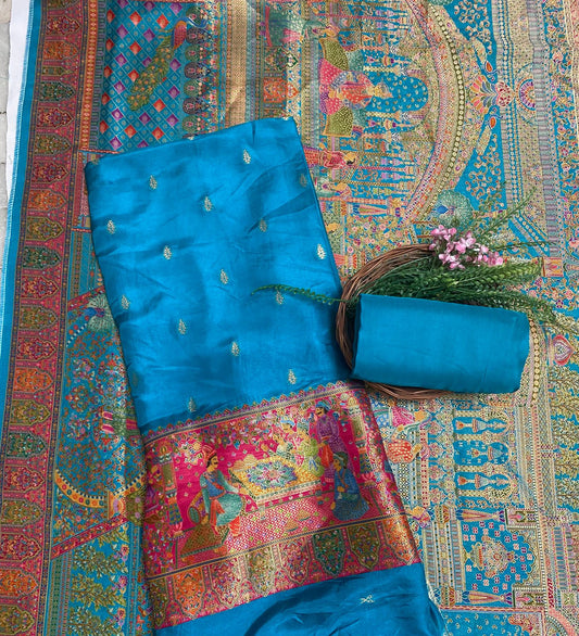 Banarsi Sea Green Suit Fabric / Festive Vibe