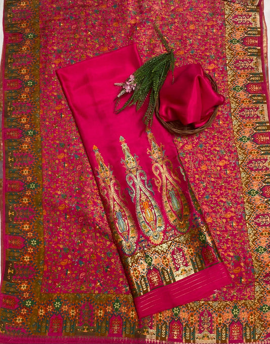 Banarsi Magenta Suit Fabric / Festive Vibe