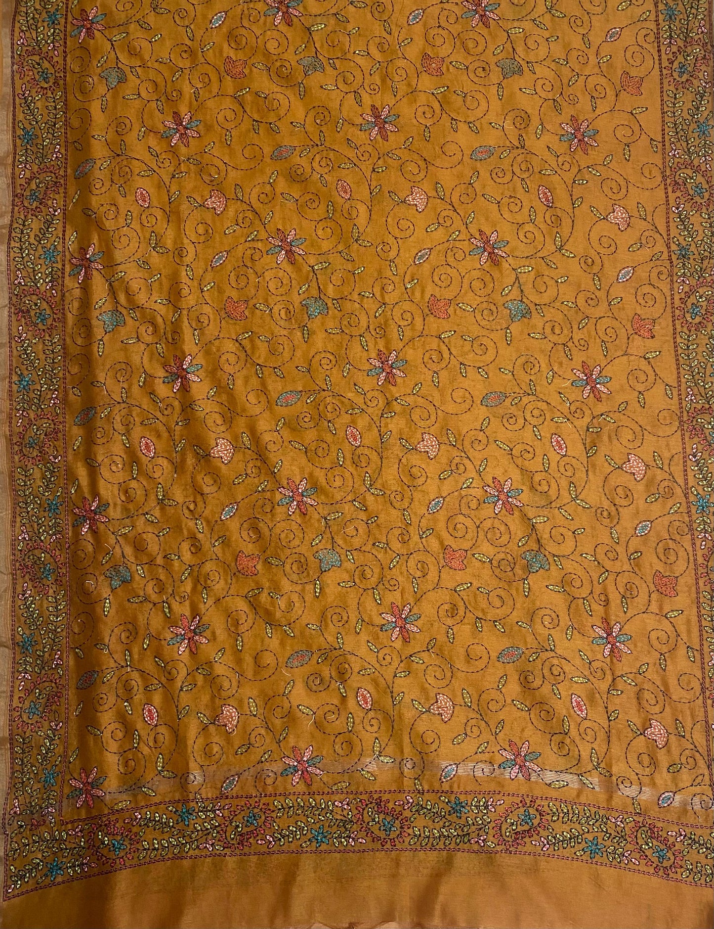 Pure Maheshwari Mustard Suit Fabric / Festive Vibe