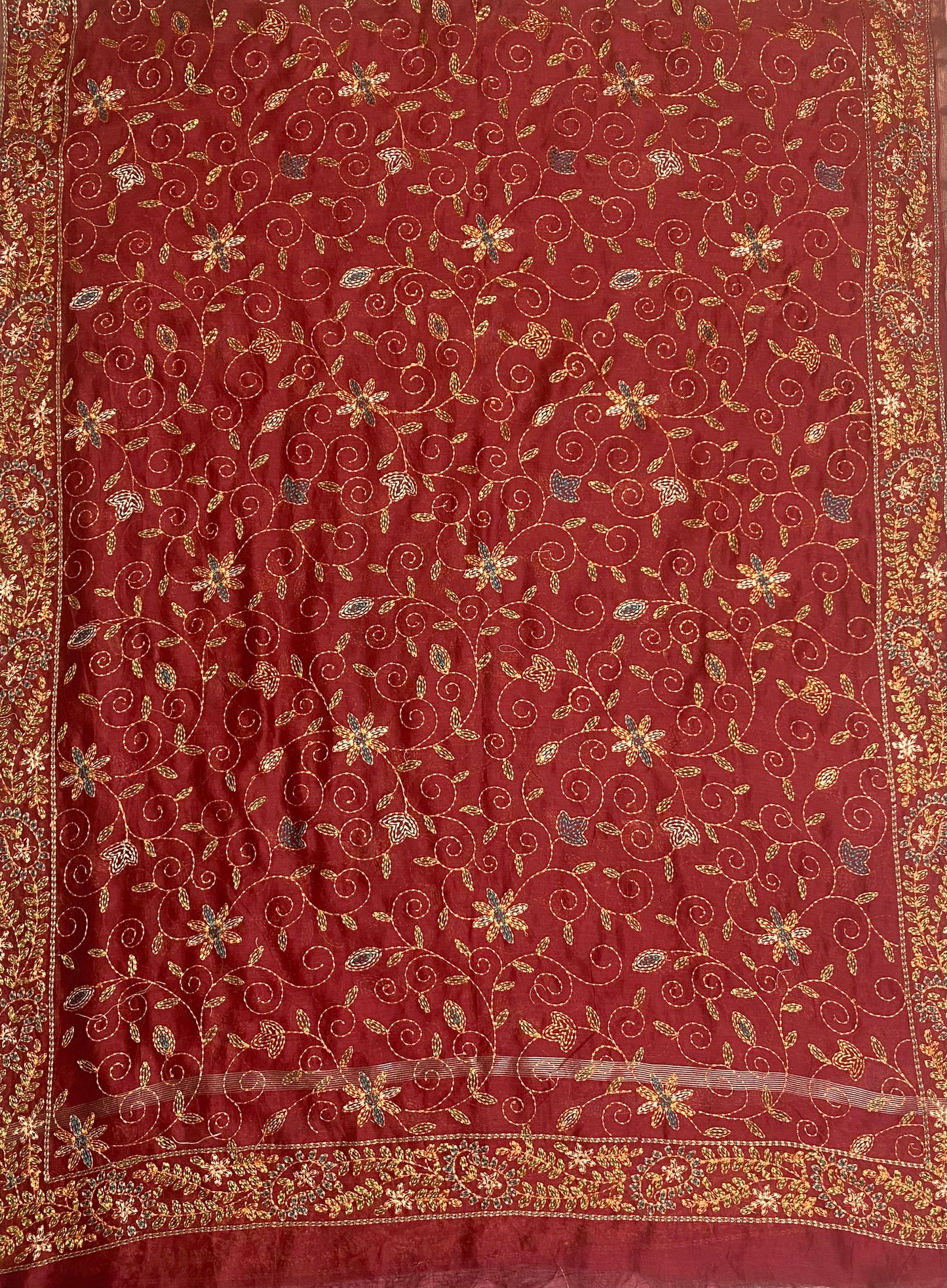 Pure Maheshwari Maroon Suit Fabric / Festive Vibe
