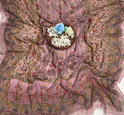 Ckc 350 Crepe Dusty Pink Suit Fabric / CKC Phoolon Ka Ghar
