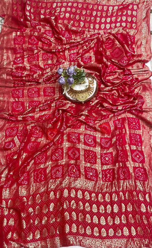 Banarasi Dola Silk Magenta Dupatta Fabric / Festive Vibe
