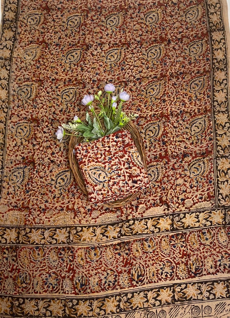 Cotton Red Suit Fabric / Cotton Bazaar