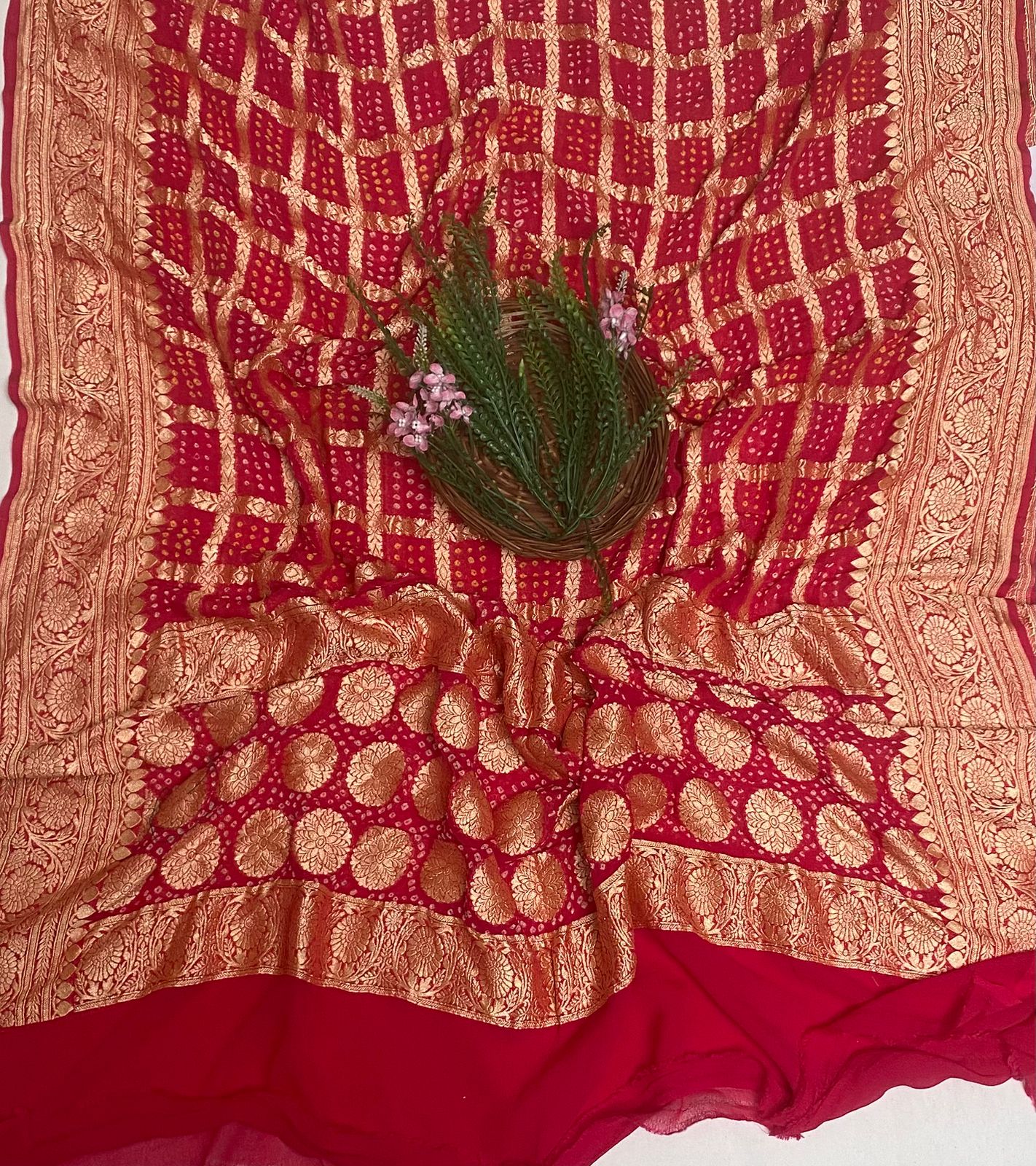 Banarasi Silk Hot Pink Suit Fabric/ Karwachauth Collection