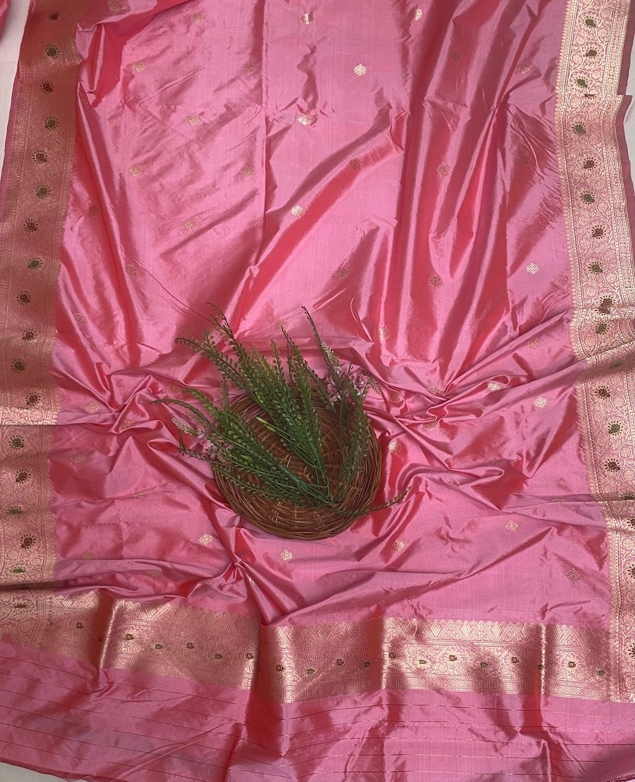 Pure Silk Pink Suit Fabric/ Karwachauth Collection