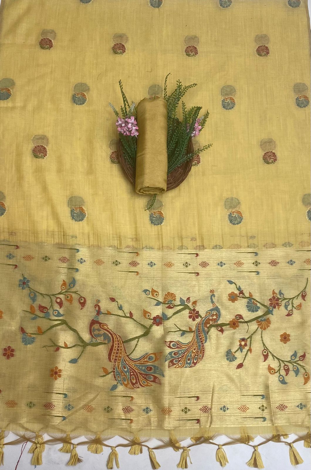 Jamdani Golden Suit Fabric / Jamdani Suits