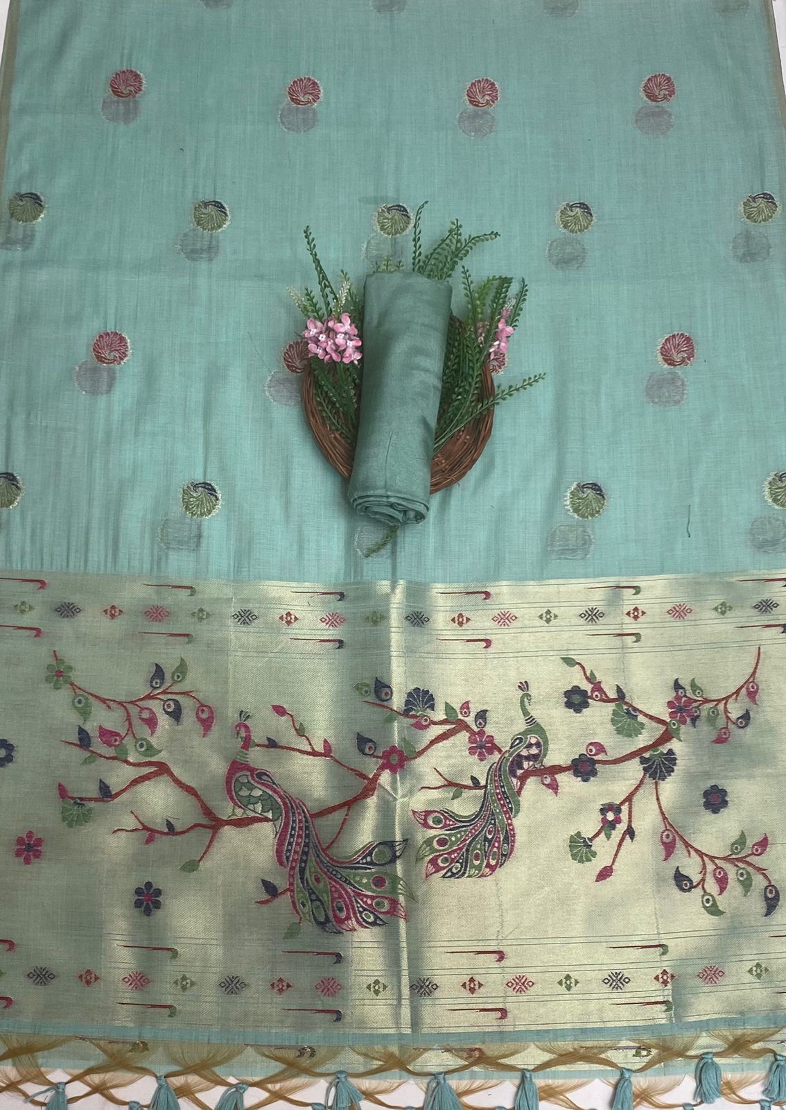 Jamdani Light Sea Green Suit Fabric / Jamdani Suits