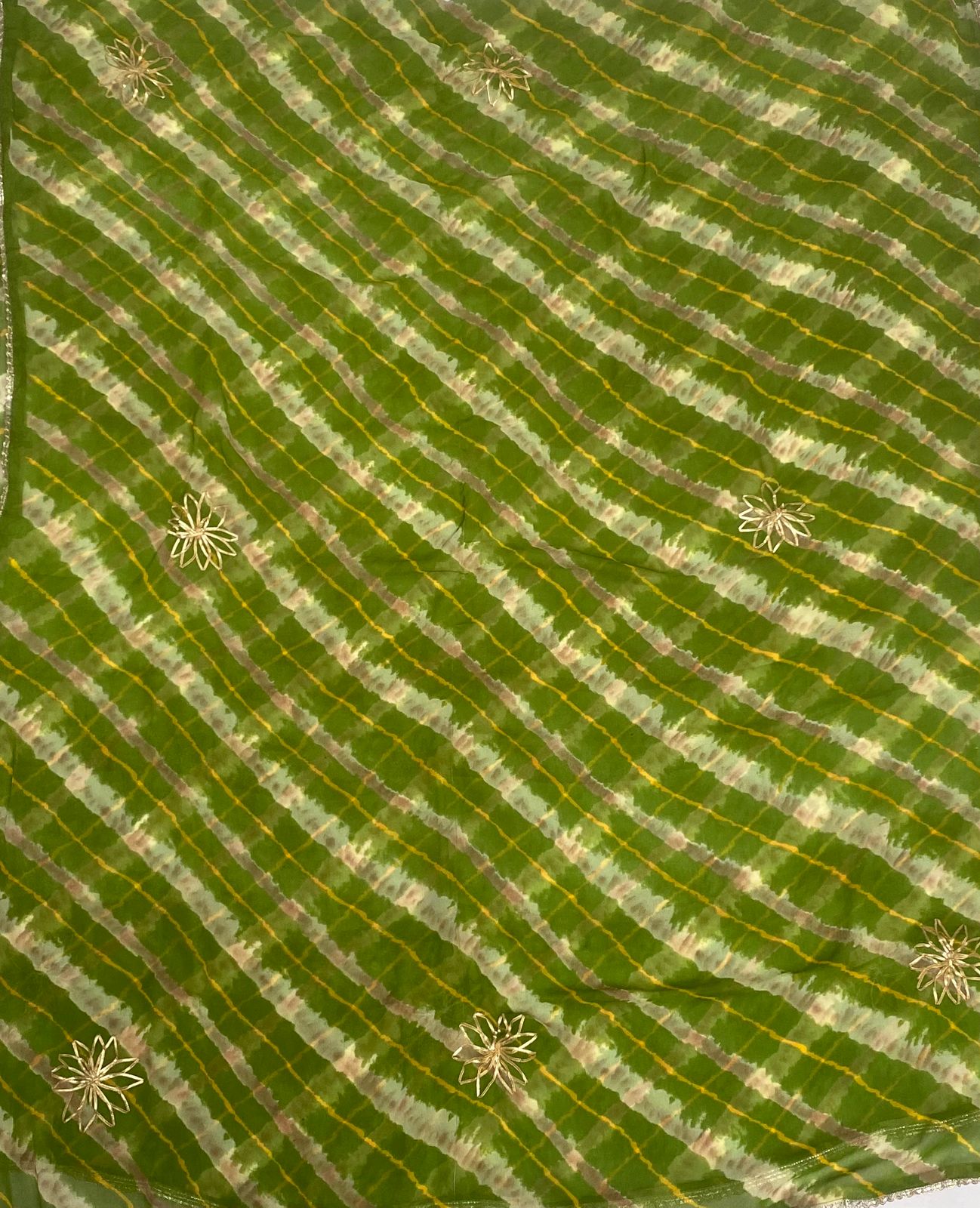 Georgette Green Suit Fabric / Festive Vibe