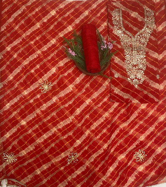 Georgette Red Suit Fabric / Festive Vibe