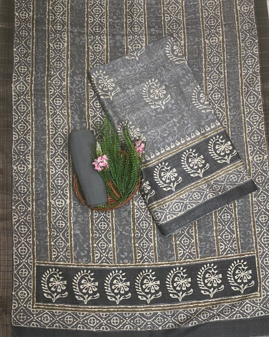 Tassar Grey Suit Fabric / Tassar Suits