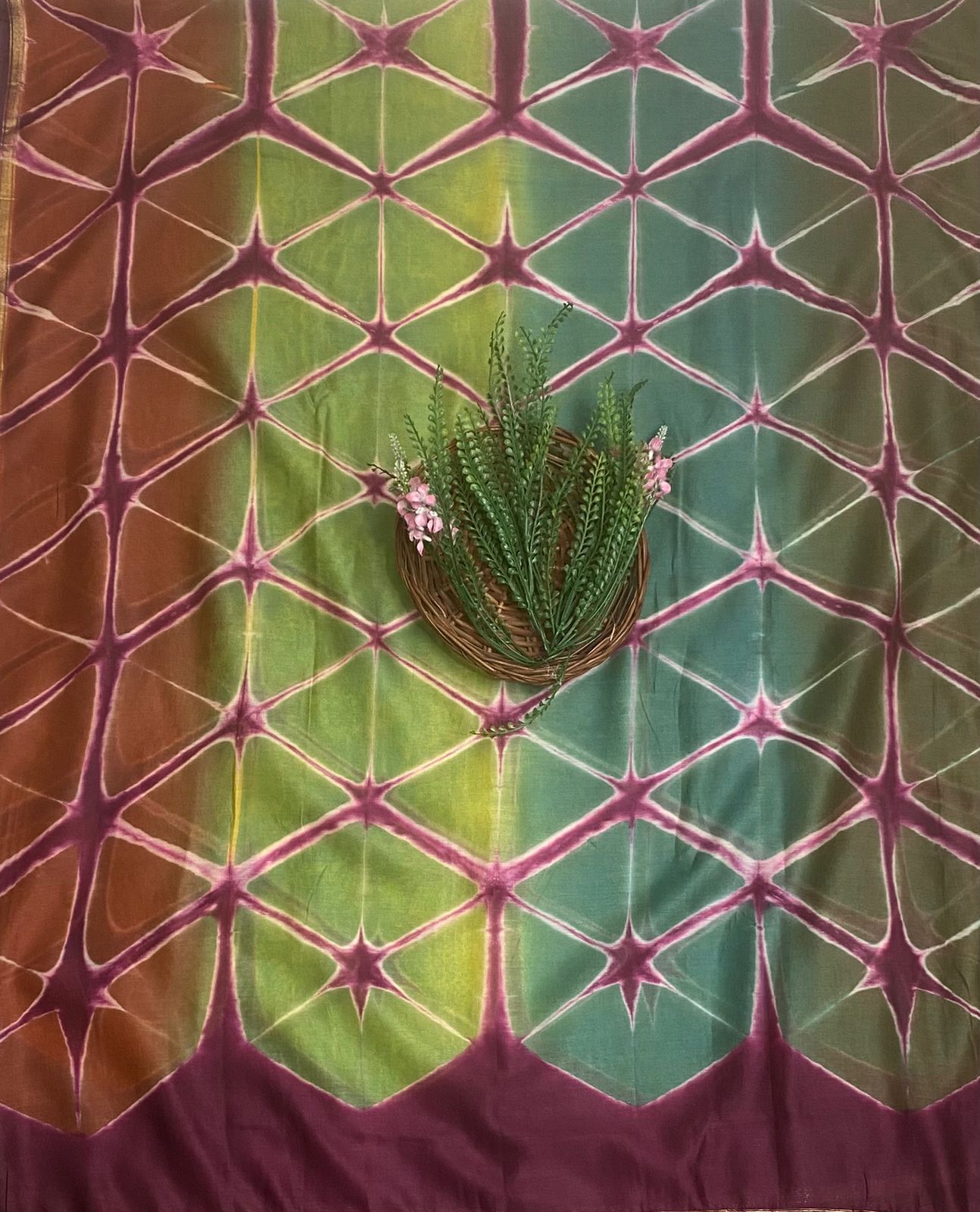 Pure Maheshwari Wine Suit Fabric / Festive Vibe