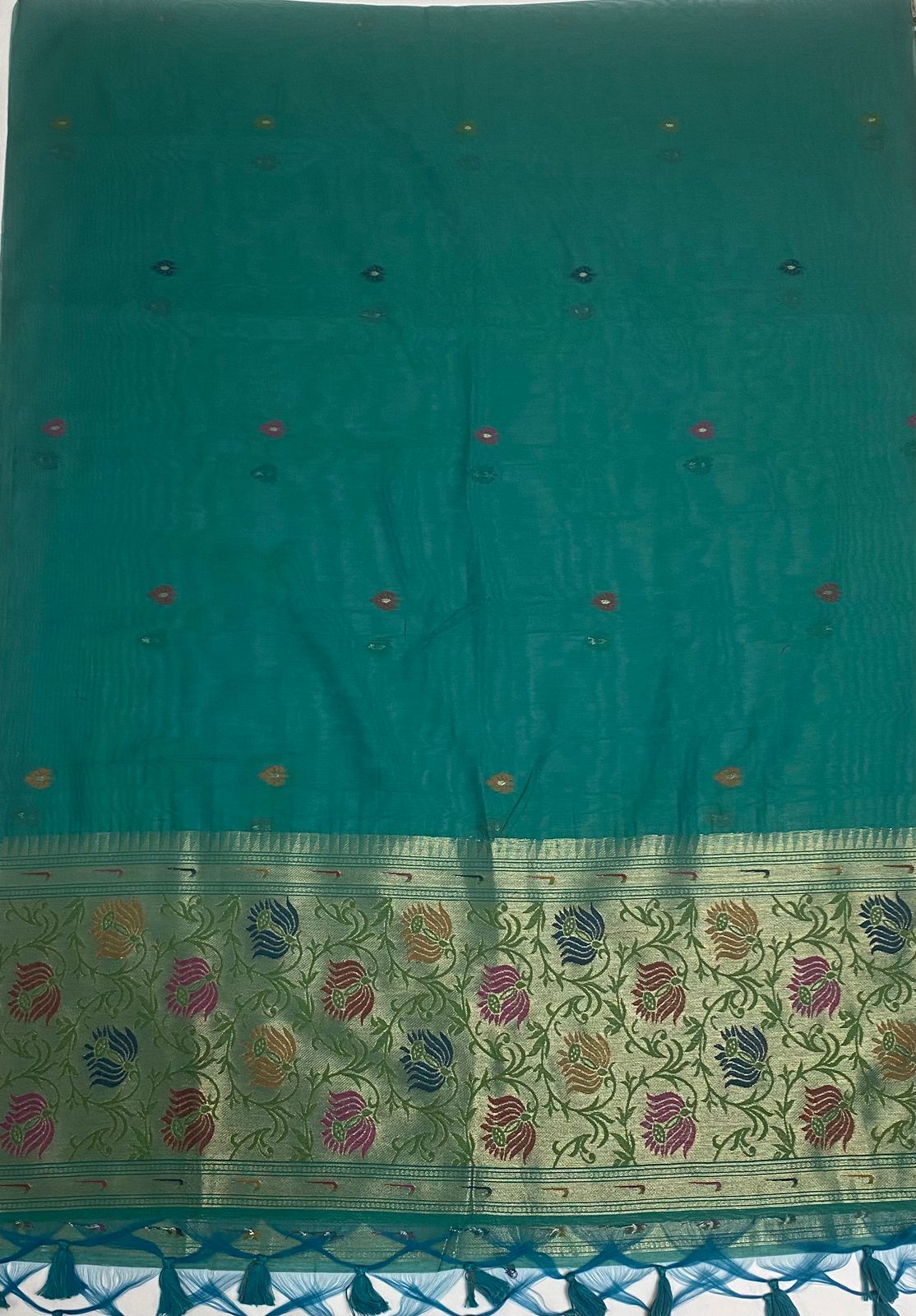 Jamdani Dark Sea Green Suit Fabric / Jamdani Suits