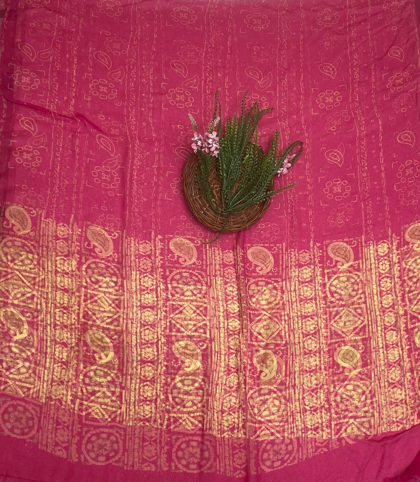 Satin Magenta Suit Fabric / Phoolon Ka Ghar