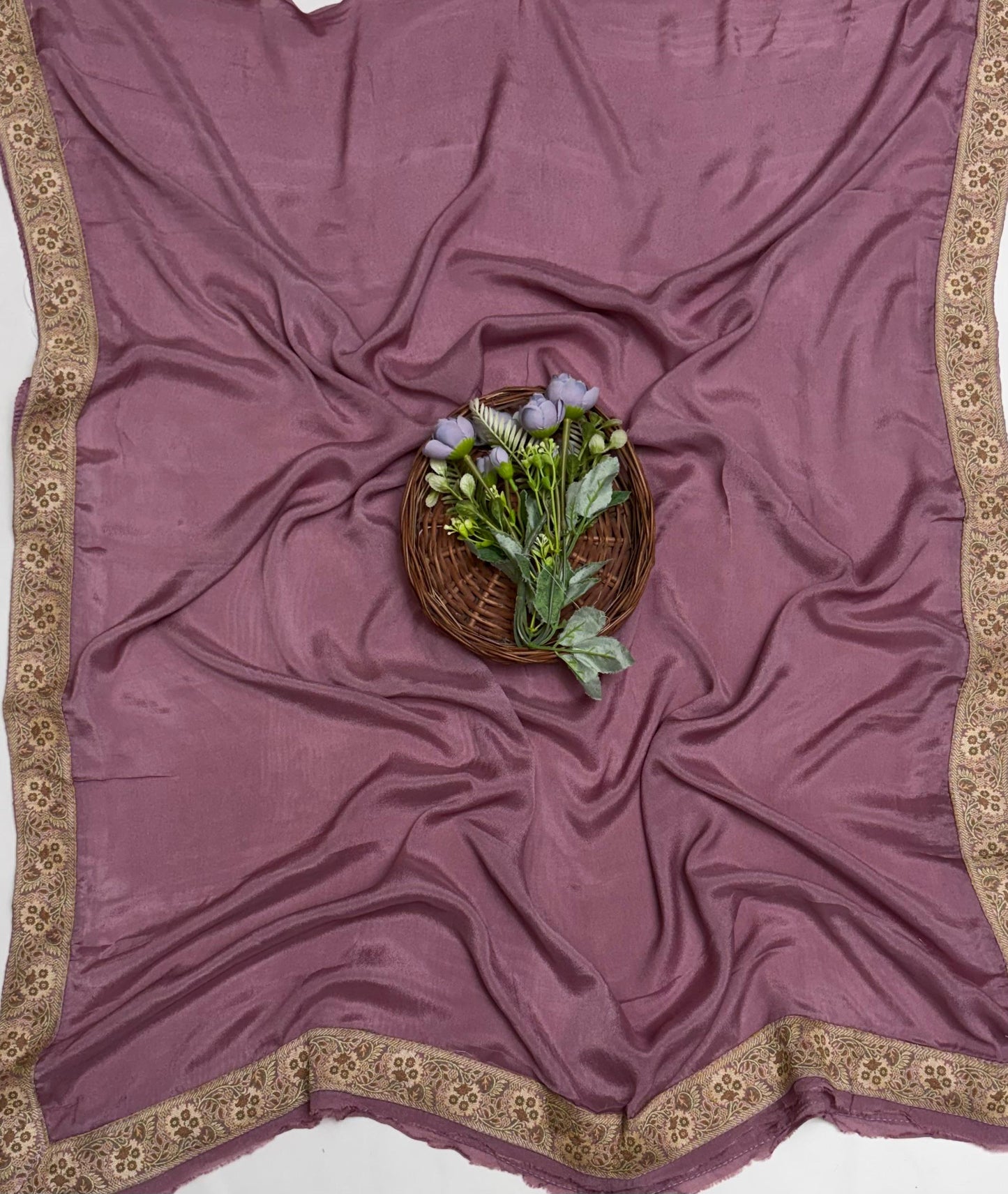 Pure Khaddi Georgette Dusty Lilac Suit Fabric / Banarasi Baithak