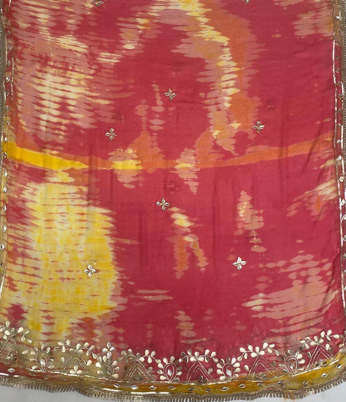 Crepe Carrot Pink Suit Fabric / Festive Vibe