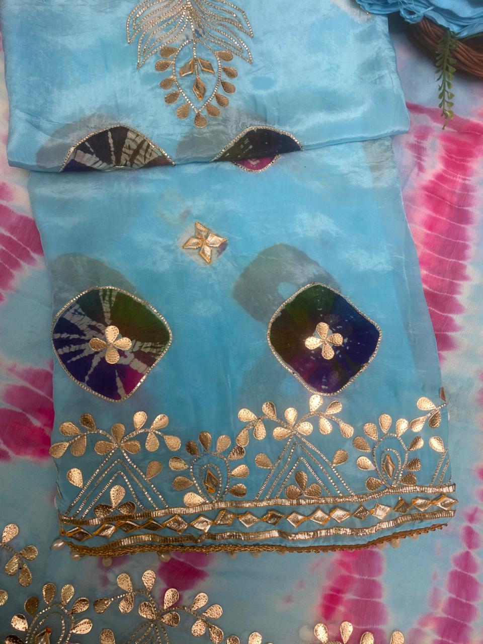 Crepe Blue Suit Fabric / Festive Vibe