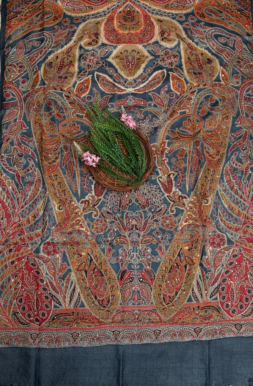 Pure Munga Silk Grey Suit Fabric / Pure Munga Silk Suits
