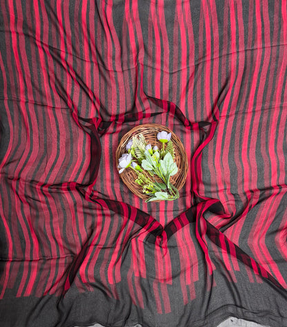 473 Georgette Red Suit Fabric / CKC Phoolon Ka Ghar