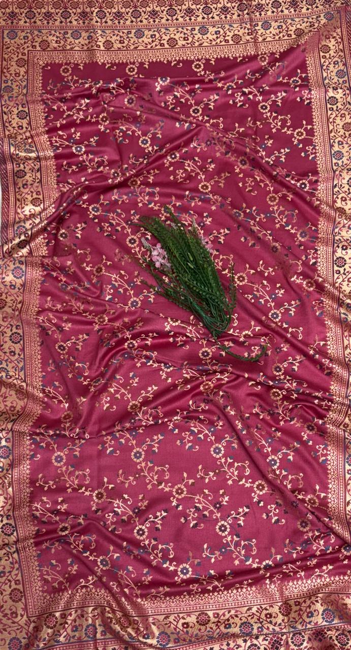 Banarasi Pashmina Dark Blush Pink Suit Fabric/ Winter Suits