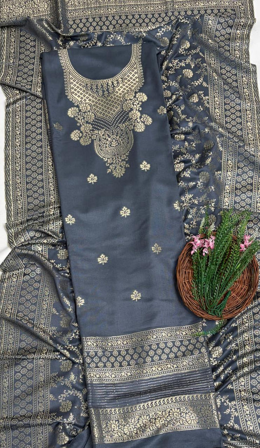 Pashmina Grey Suit Fabric/ Winter Suits