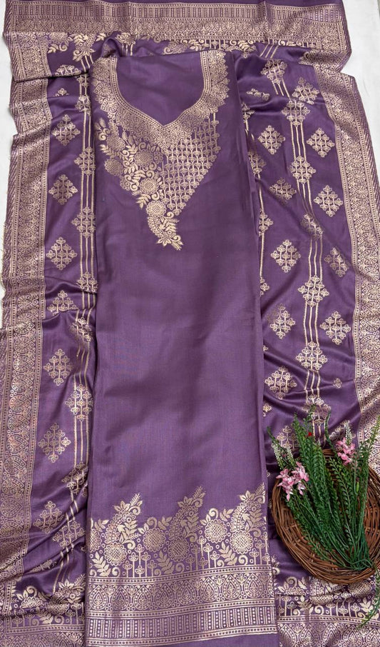 Pashmina Lilac Suit Fabric/ Winter Suits