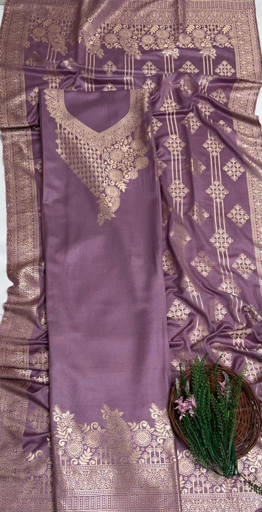 Pashmina Light Lilac Suit Fabric/ Winter Suits