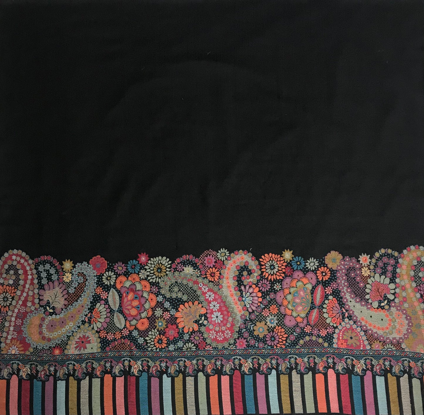 Pashmina Black Shawl Fabric / Pashmina Shawls