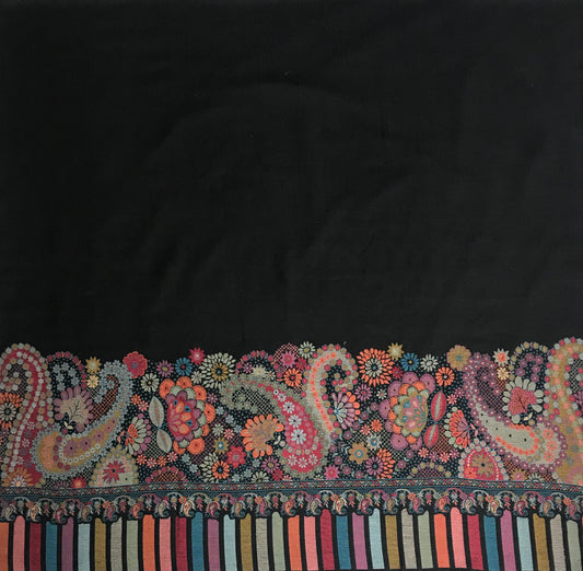 Pashmina Black Shawl Fabric / Pashmina Shawls