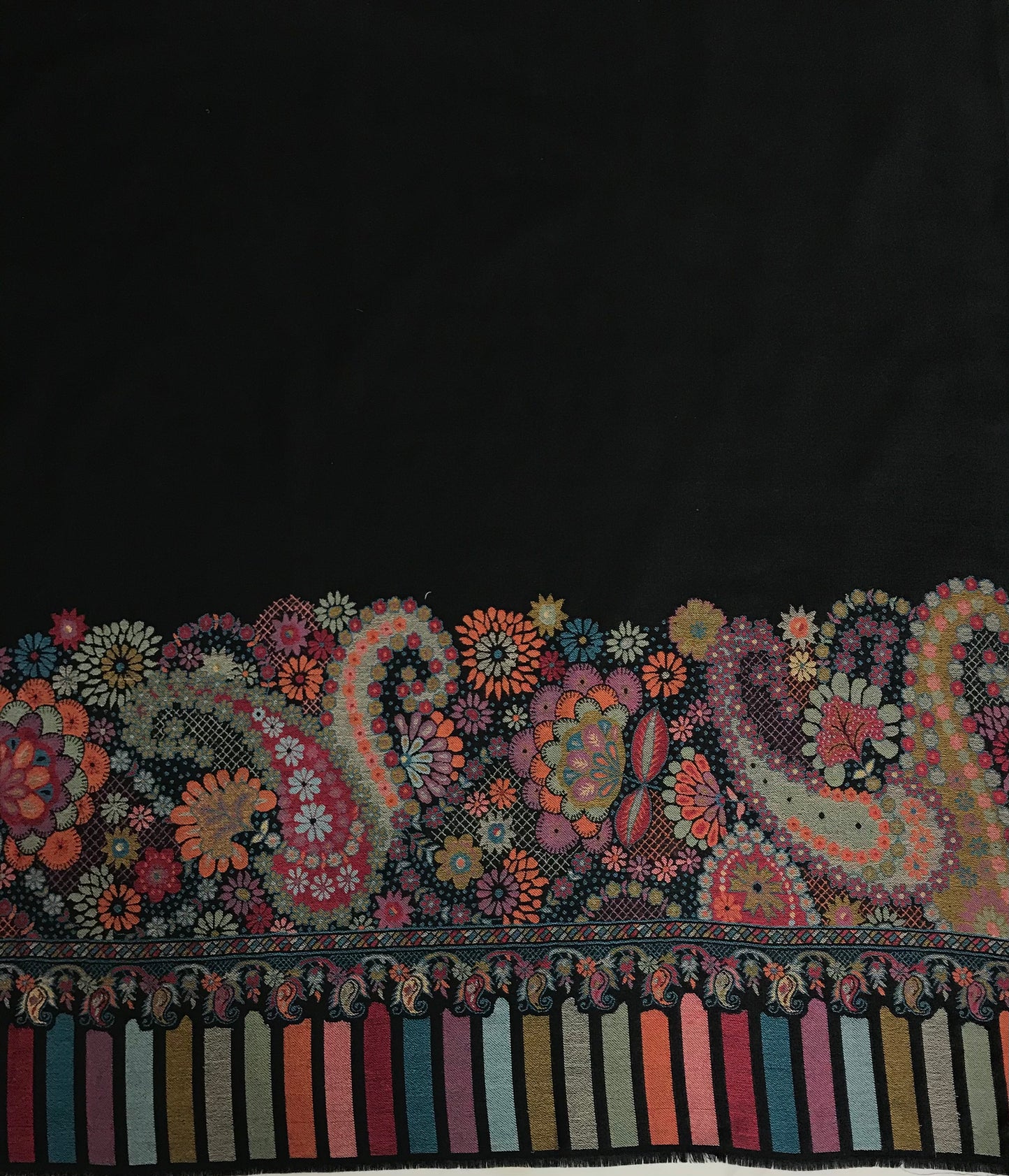 Pashmina Black Shawl Fabric / Pashmina Shawls