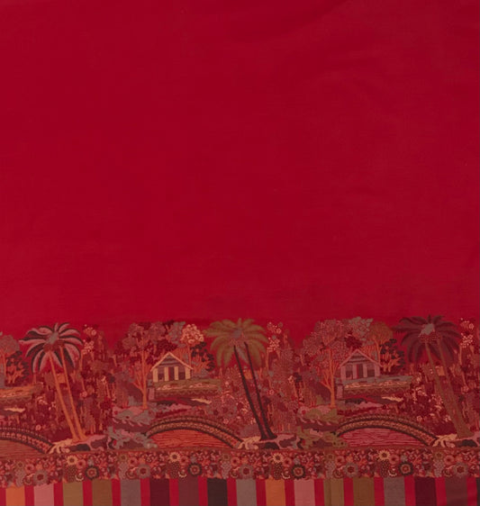 Pashmina Red Shawl Fabric / Pashmina Shawls