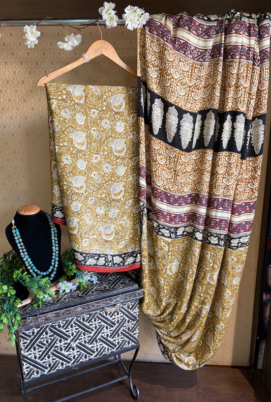Modal Mustard Saree / Modal Flowy Drapes Sarees