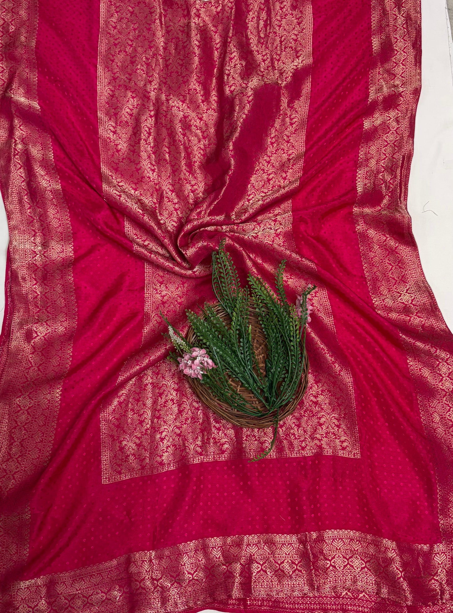 Banarasi Magenta Suit Fabric / Karwachauth Collection