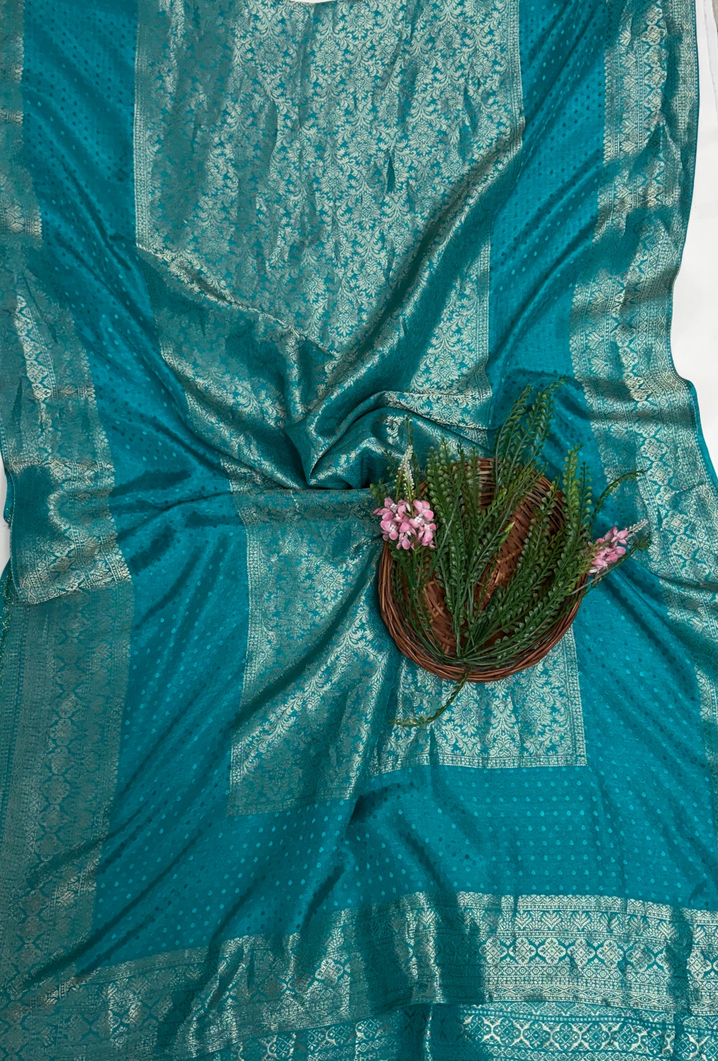 Banarasi Sea Green Suit Fabric / Karwachauth Collection