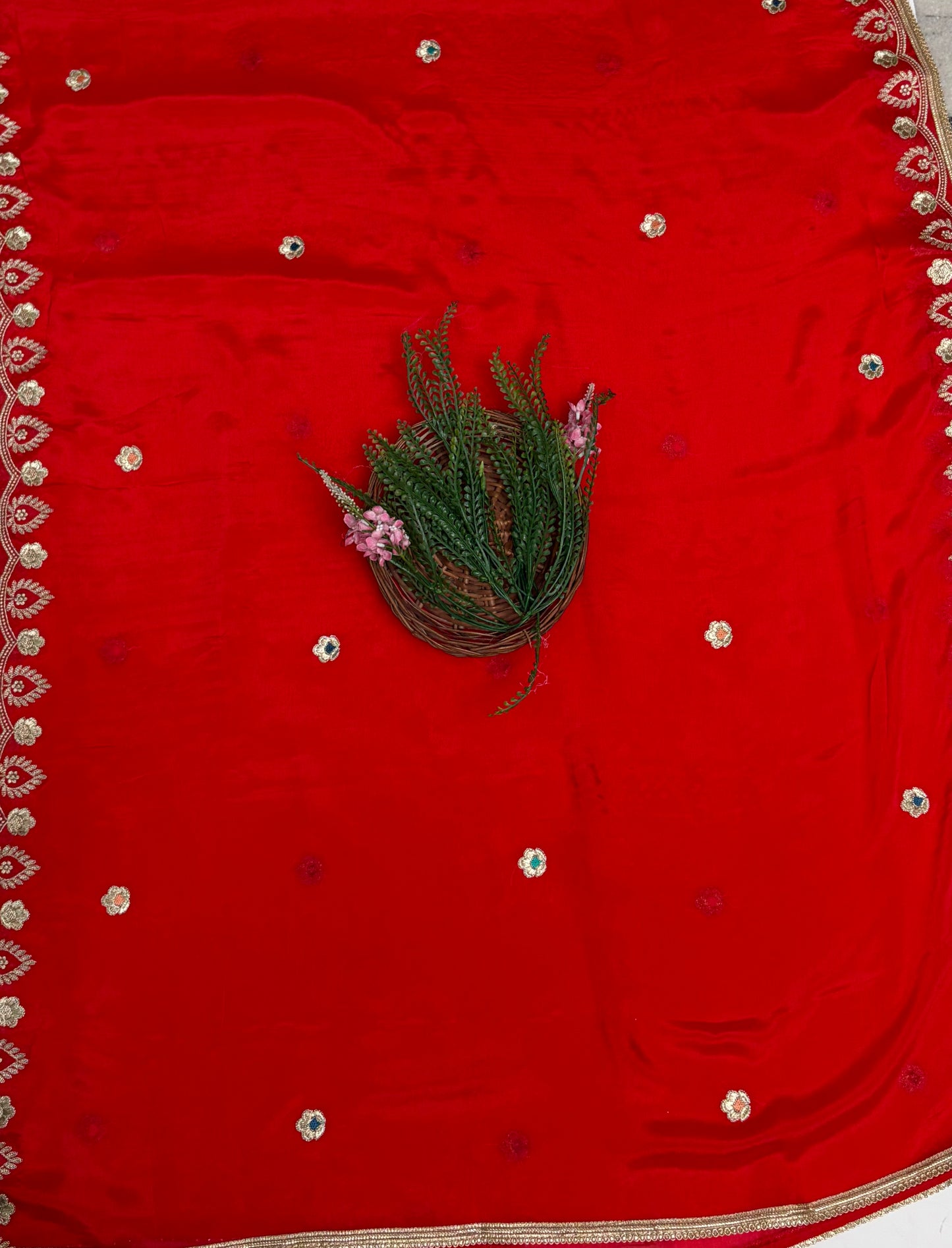 Crepe Red Suit Fabric / Karwachauth Collection