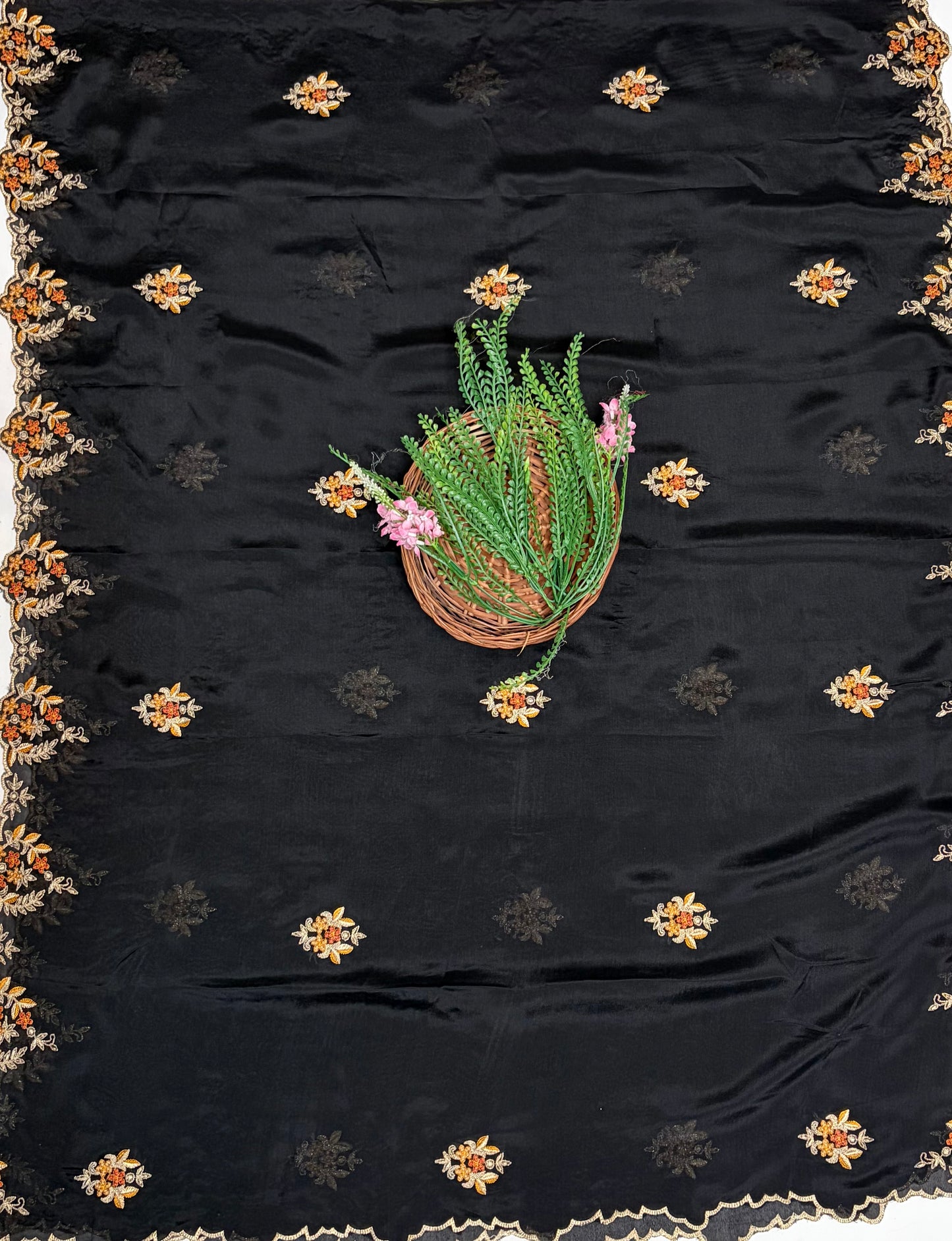 Crepe Black Suit Fabric / Karwachauth Collection