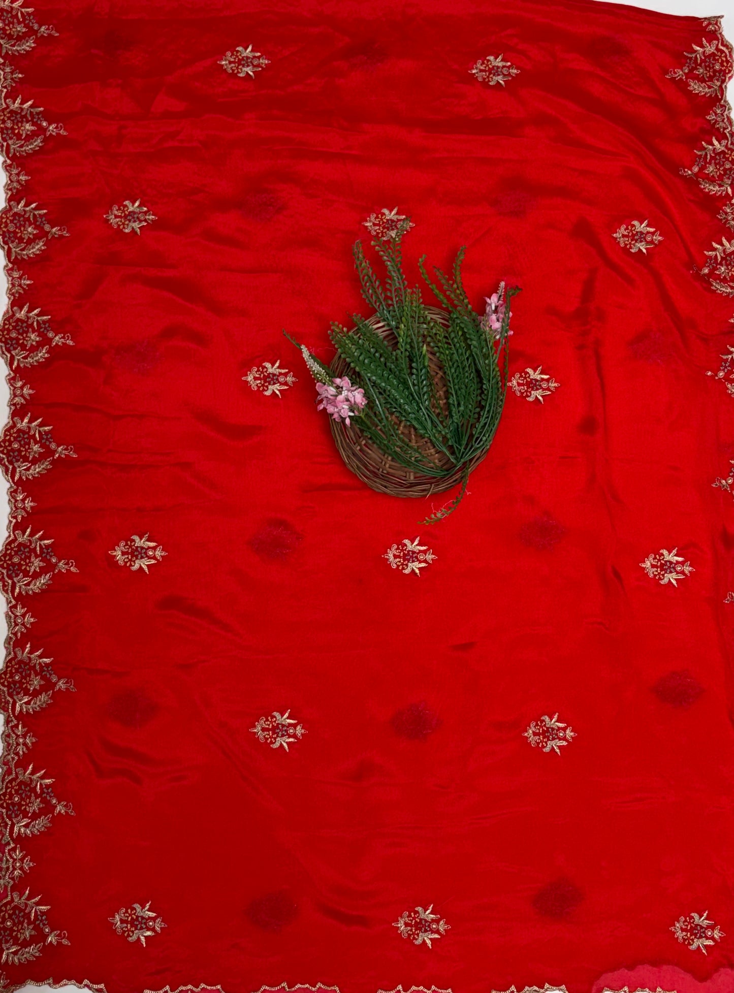 Crepe Red Suit Fabric / Karwachauth Collection