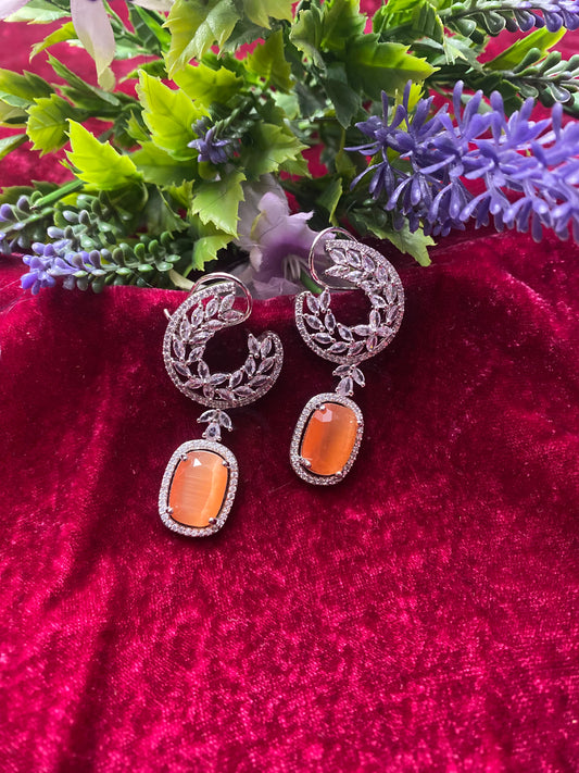Silver AD Peach Earring  / CKC Jewels