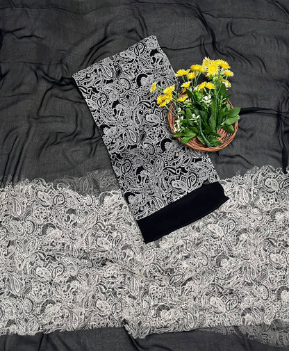 230 Chiffon Black Suit Fabric / CKC Chiffon Suits