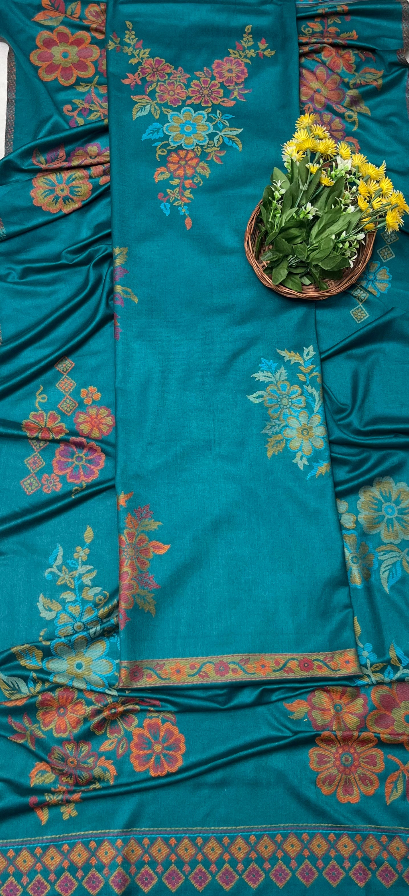 Pashmina Dark Sea Green Suit Fabric/ CKC Winter Suits