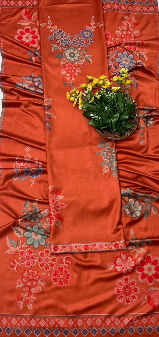 Pashmina Rust Orange Suit Fabric/ CKC Winter Suits