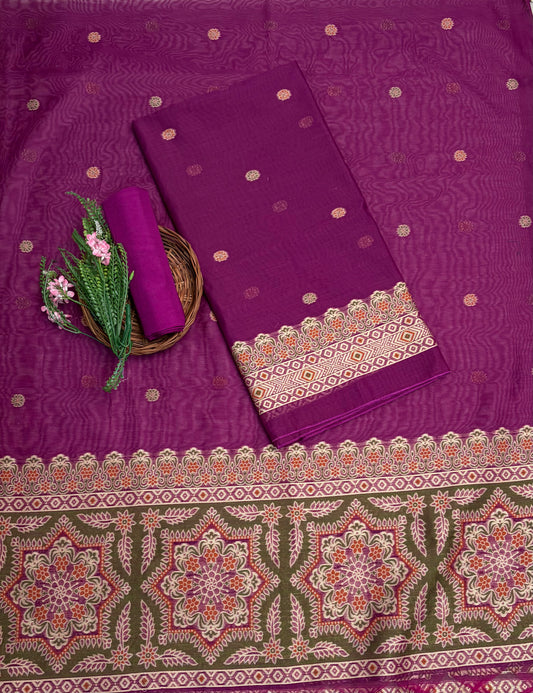 जामदानी ग्रीन सूट फैब्रिक / कॉटन बाज़ार पीटी 2
